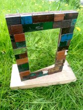 MALUKA - Zrkadlo s dreveným obložením, 290 x 210 mm