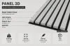 Akustický panel ACOUSTIC LINE - glacier grey | čierna, 2650 x 245 x 22 mm, lamely MDF + FINISH FOLIE, akustický podklad FILC