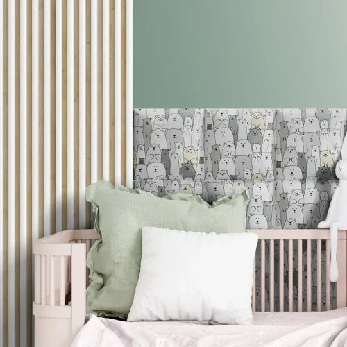 LINEA 1 drevená lamela na doske - biela | dub, 2750 x 64 x 40 mm