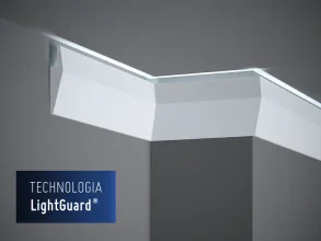 Stropná LED osvetľovacia lišta, NEPRIAME OSVETLENIE, tvrdý plast PolyForce (HD Polymer), základný biely náter (pretierateľný), 100 x 23 x 2000 mm