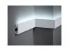 LED osvetľovacia lišta – PREMIUM - na stenu, strop i sokl - NEPRIAME OSVETLENIE, tvrdý plast PolyForce (HD Polymer), kvalitný biely lak (finálny povrch), 80 x 25 x 2000 mm