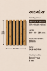 ATYPICKÝ PRODUKT - Akustický panel - DUB WOTAN, MDF + FÓLIA FINISH 3D, ČIERNY akustický podklad FILC, 300 x 285 mm