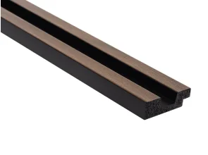 Koncový profil pre vodotesný lamelový panel (päť lamiel) - ľavý - 2700 x 36 x 12 mm - DUB TMAVÝ Koncový profil pre vodotesný lamelový panel (päť lamiel) - ľavý - 2700 x 36 x 12 mm - DUB TMAVÝ
