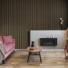 LINEA SLIM 3 drevené lamely na doske - čierna | dub, 2650 x 150 x 30 mm