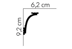 Stropná LED osvetľovacia lišta, NEPRIAME OSVETLENIE, tvrdý plast PolyForce (HD Polymer), základný biely náter (pretierateľný), 92 x 62 x 2000 mm