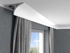 Garnýžová LED osvětlovací lišta, NEPŘÍMÉ OSVĚTLENÍ, tvrdý plast PolyForce (HD Polymer), základní bílý nátěr (přetíratelný), 95 x 123 x 2000 mm