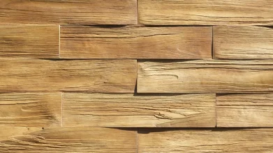 Betónový obklad, Z BETÓNU, TIMBER 1, hnedá, 530 x 117 mm, hrúbka 12-28 mm, 0.43 m2