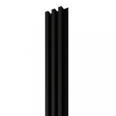 LINEA 3 dřevěné lamely na desce - černá | černá, 2750 x 176 x 40 mm