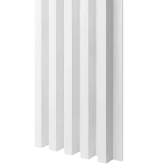 Dřevěné lamely ŠIROKÉ na BÍLÉ desce (MDF), BÍLÁ MATNÁ, 46 x 300 x 2750 mm (0,825 m2)