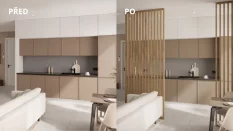 Dělící lamelová stěna - DUBOVÁ DÝHA, (kompletní sada), MDF + DÝHA, 29 předpřipravených šířek od 510 do 2750 mm, libovolná výška (maximálně 2750 mm), 70 mm tloušťka příčky