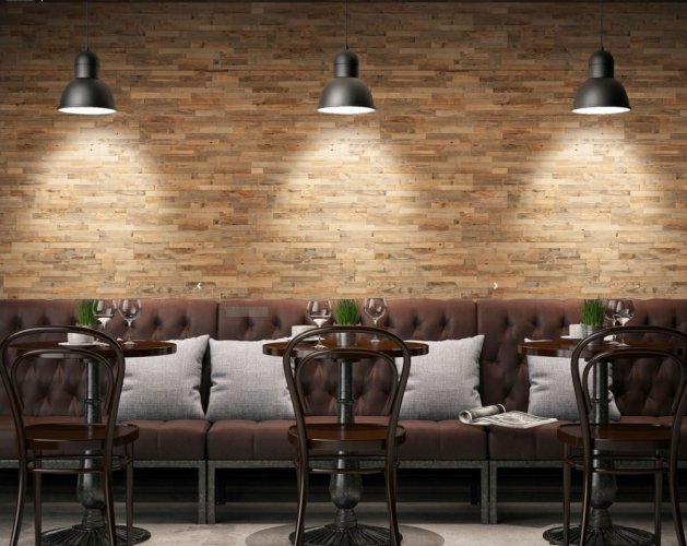 Obklady z masivního dřeva do restaurace