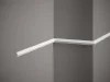 Nástěnná lišta – HLADKÁ, tvrdý plast PolyForce (HD Polymer), základní bílý nátěr (přetíratelný), 20 x 10 x 2000 mm