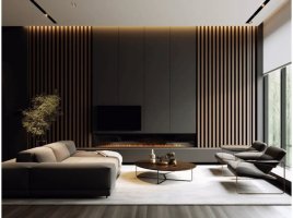 Realizace lamelových panelů – Lamely jako součást obýváku