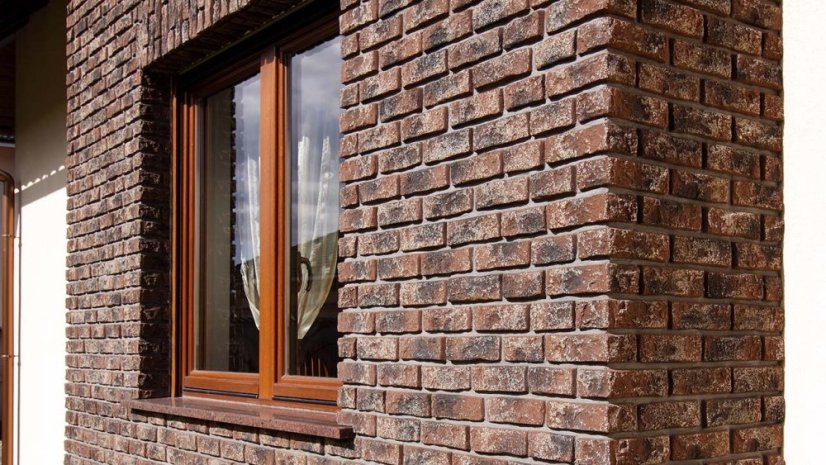 Cihlový obklad, Z BETONU, RUSTIK 540, červená, 210 x 60 mm, tloušťka 10-18 mm, 1 m2
