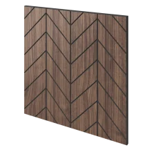 Lamelový panel VERSAILLES - DÝHA Z AMERICKÉHO OŘECHU, 600 x 600 mm, ČERNÝ MDF PANEL