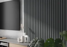 VZORKA - Akustický panel - GRAFIT (ANTRACIT) | ČIERNY akustický podklad - ROZMER VZORKY: 200 x 100 mm