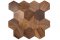 Dřevěný obklad, HEXAGON, OŘECH, broušený, olejovaný. 300 x 300 mm na samolepícím podkladu.