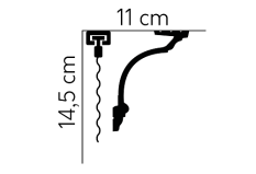 Garnýžová LED osvětlovací lišta, NEPŘÍMÉ OSVĚTLENÍ, tvrdý plast PolyForce (HD Polymer), základní bílý nátěr (přetíratelný), 145 x 110 x 2000 mm Garnýžová LED osvětlovací lišta, NEPŘÍMÉ OSVĚTLENÍ, tvrdý plast PolyForce (HD Polymer), základní bílý nátěr (přetíratelný), 145 x 110 x 2000 mm