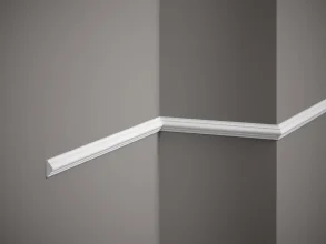 Nástěnná lišta - hladká, tvrdý plast Polyforce (HD Polymer), základní bílý nátěr (přetíratelný), 22 x 10 x 2000 mm