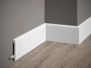 Podlahová lišta – HLADKÁ, tvrdý plast PolyForce (HD Polymer), základní bílý nátěr (přetíratelný), 99 x 13 x 2000 mm