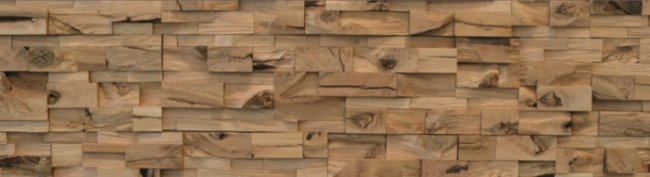 RUSTIK SPLITT WOOD, kombinace šířek, 5 řad, DUB štípaný obklad - balení obsahuje 1 kus panelu (790 x 180 mm)
