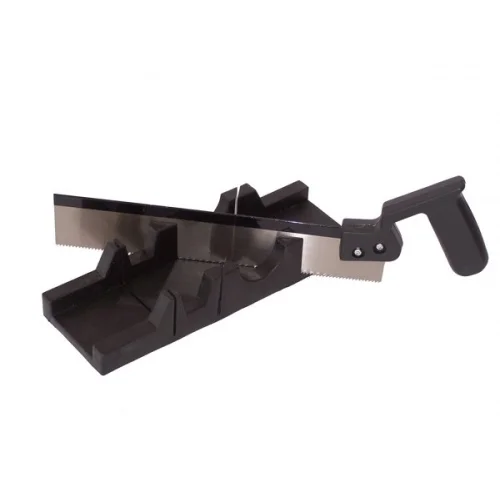 Kosořez s pilkou, PVC, pracovní plocha 295 mm x 65 mm, úhlový řez 45 a 90 stupňů - řezání dřevěných obkladů