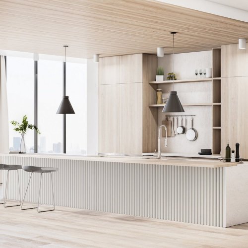 LINEA SLIM SINGLE - Dřevěná lamela na stěnu, bílá, 2650 x 22 x 27 mm