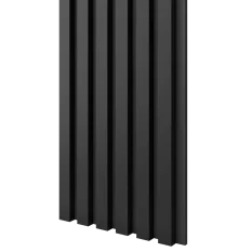 Dřevěné lamely ÚZKÉ na ČERNÉ desce (MDF), ČERNÁ MATNÁ, FINISH FOLIE, 24 x 300 x 2750 mm (0,825 m2)