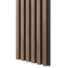Dřevěné lamely ÚZKÉ na ČERNÉ desce (MDF), OŘECH DÝHA, 24 x 300 x 2750 mm (0,825 m2)