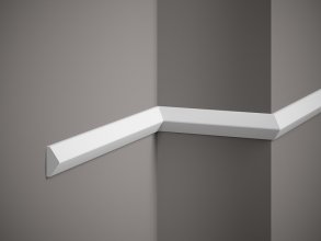 Nástenná lišta – HLADKÁ, tvrdý plast PolyForce (HD Polymér), základný biely náter (pretierateľný), 40 x 19 x 2000 mm