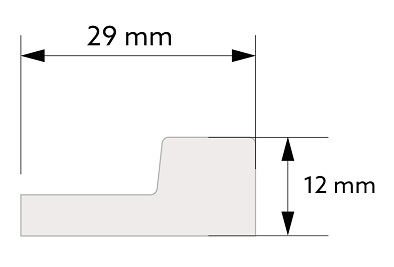 Koncový profil pre vodotesný lamelový panel (päť lamiel)  - pravý - 2700 x 29 x 12 mm - DUB TMAVÝ