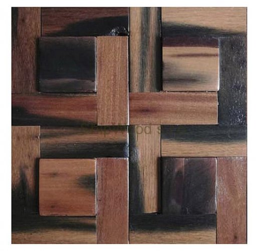 Dřevěná lodní mozaika - obkladový panel 300 x 300 x 10 - 13 mm (0,09 m²)