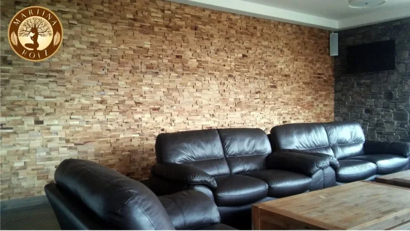 RUSTIK SPLITT WOOD, kombinace šířek, 5 řad, DUB štípaný obklad - balení obsahuje 1 kus panelu (790 x 180 mm)