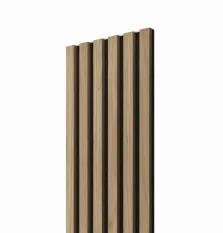 Akustický panel - DUB PRÍRODNÝ, MDF + FÓLIA FINISH 3D, ČIERNY akustický podklad FILC, 300 x 2750 mm
