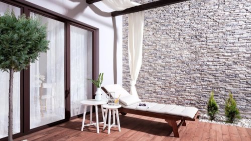 Realizace betonového obkladu NEPAL 1 – Imitace kamene na terase
