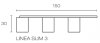 LINEA SLIM 3 dřevěné lamely na desce - dub | bíla, 2650 x 150 x 30 mm
