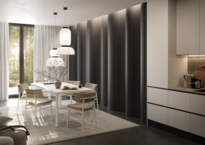 Lamely Puzzle, ČERNÁ MATNÁ, obložení zakřivených a oblých stěn, 46 x 18 x 2750 mm