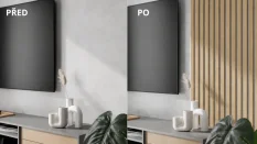 Akustický panel - DUB PŘÍRODNÍ, MDF + FOLIE FINISH 3D, ŠEDÝ akustický podklad FILC, 300 x 2750 mm Akustický panel - DUB PŘÍRODNÍ, MDF + FOLIE FINISH 3D, ŠEDÝ akustický podklad FILC, 300 x 2750 mm