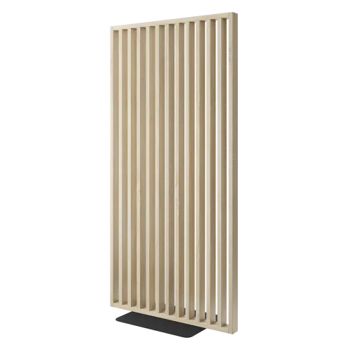Dělící lamelová stěna s podstavcem - volně stojící, 990 x 2005 mm, (MDF), DUB SONOMA - Typ lamel: V úhlu 45° k základně