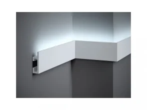 LED osvetľovacia lišta – PREMIUM - na stenu, strop i sokl - NEPRIAME OSVETLENIE, tvrdý plast PolyForce (HD Polymer), kvalitný biely lak (finálny povrch), 80 x 25 x 2000 mm