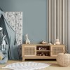 LINEA SLIM 1 dřevěná lamela na desce - bílá | dub, 2650 x 54 x 30 mm