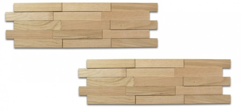 H MINI WOOD, DUB PŘÍRODNÍ, 5 řad, broušené lamely - balení obsahuje 2 kusy panelů (650 x 190 mm)