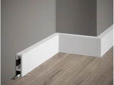 LED osvetľovacia lišta - na stenu, strop aj sokel - NEPRIAME OSVETLENIE, tvrdý plast PolyForce (HD Polymer), základný biely náter (pretierateľný), 80 x 25 x 2000 mm