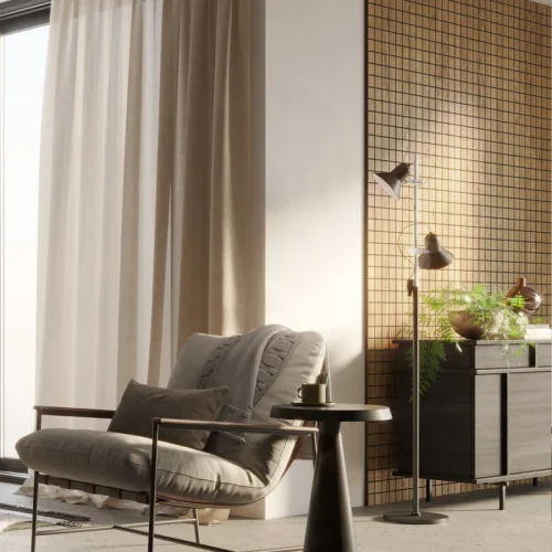 Veľkoformátový lamelový panel BRUGES - DUBOVÁ DYHA, 600 x 2750 x 11 mm, ČIERNY MDF PANEL