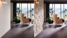 Sádrový obklad, ZE SÁDRY, NANGA 1, světle hnědá, 440 x 220 mm, tloušťka 12-30 mm, 0.43 m2
