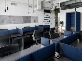 Realizace čalouněných panelů MELANGE v moderní sdílené kanceláři