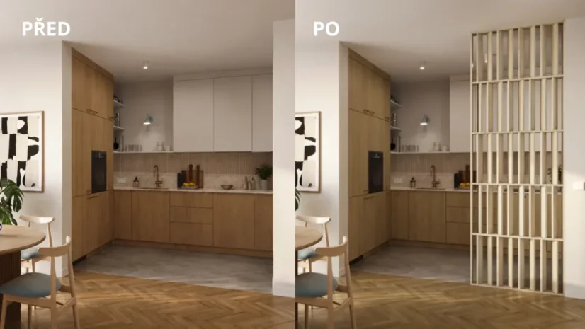 Deliaca priečka JAPANDI, 520-2720 x 1800-2750 mm, (MDF), DUB SONOMA
