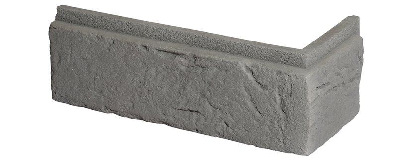 Cihlový obklad, ROH, Z BETONU, BOSTON 4 - moonlight, středně šedá, 90 x 200 mm, tloušťka 8-21 mm, 0.87 bm