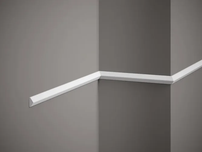 Nástěnná lišta – HLADKÁ, tvrdý plast PolyForce (HD Polymer), základní bílý nátěr (přetíratelný), 20 x 10 x 2000 mm