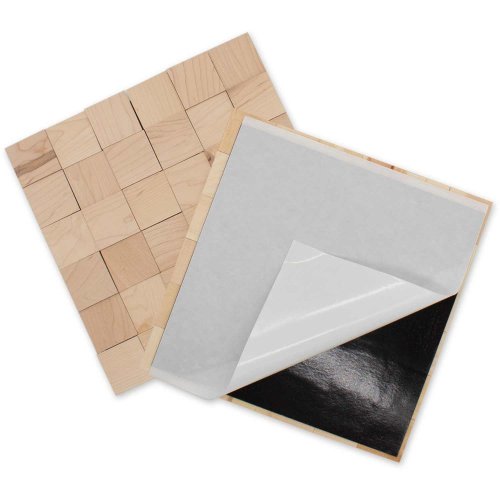 JAVOR 50, samolepící panel 300 x 300 mm (0,09 m²) - dřevěná mozaika 3D - Povrchová úprava: Broušený - olejovaný, Balení: NA SAMOLEPÍCÍM PODKLADU